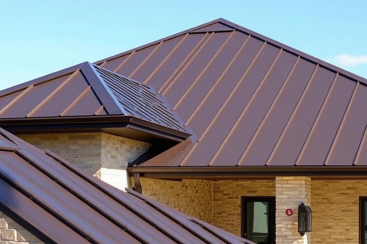 Standing seam metal roof on a Texas home